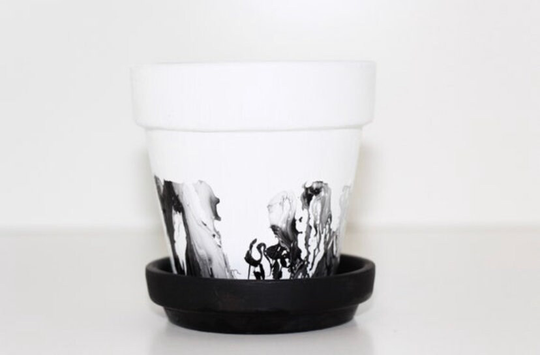 10 Inch Black Terracotta Planter Painted Only