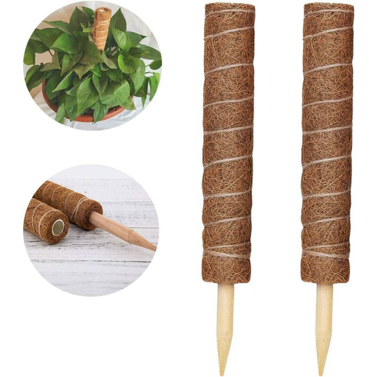 2 Pieces Plant Stake, Coir Stake, Coir Pole, Coir Stick for Home Garden Plant Climbers Plant Support Extension