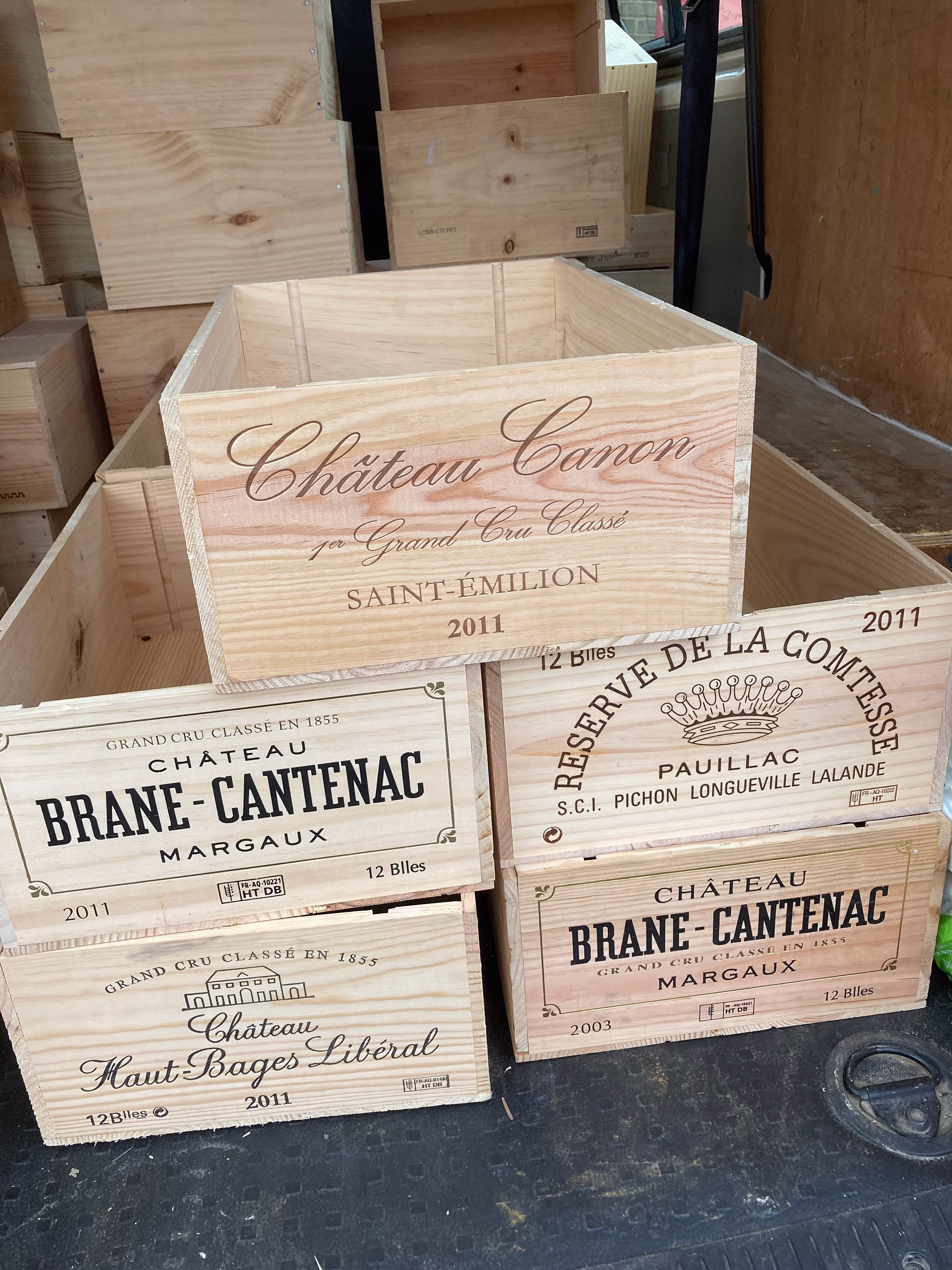 Large Wooden Wine Box - 12 Bottle Size Perfect For Planters, Hampers, Gifts, Storage, Upcycle, Project Etc