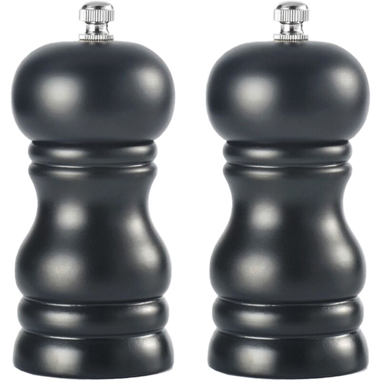 Solid wood pepper grinder manual pepper grinder seasoning bottle pepper pu paint pepper mill black