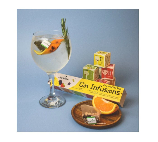 6 Premium Gin Botanical Herb Infusion Pyramid Teabags - Unique & Tonic Blends