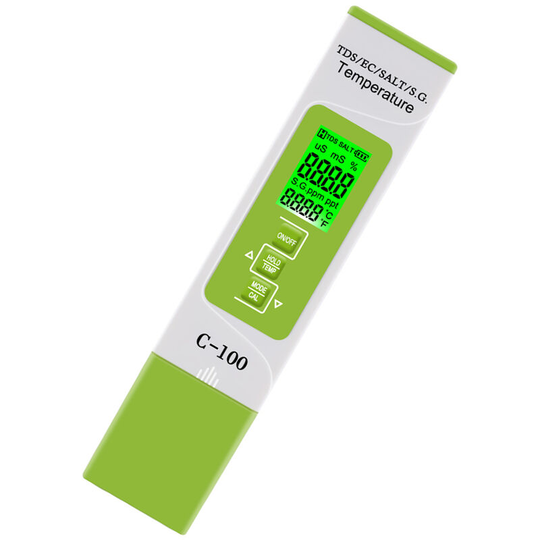 5 in 1 TDS/EC/SALT/S.G./Temperature Meter Digital Water Quality Monitor Tester for Pools Drinking Water Aquariums with Backlight