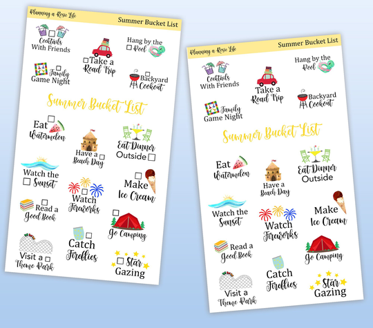 Summer Bucket Lists, Fun Seasonal Activities