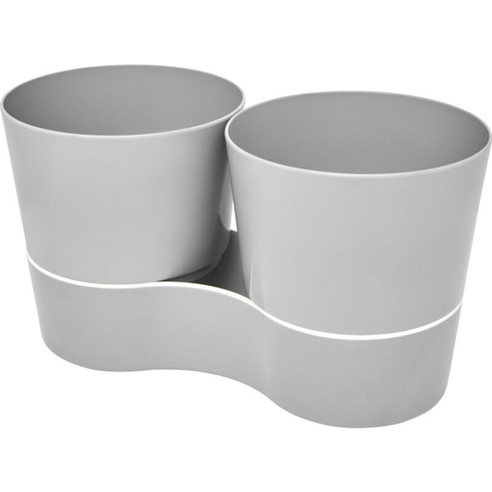 Mepal - Herbs Twin Indoor Plant Pot (One Size) (Grey) - Grey