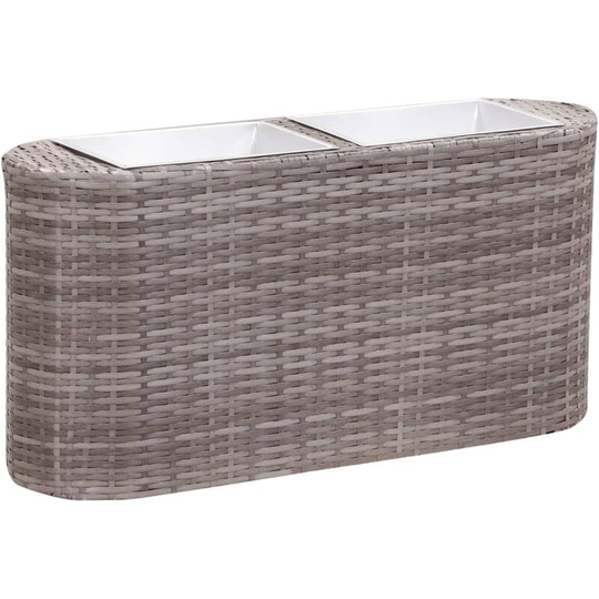 Devenirriche - Garden Raised Bed 80x25x40 cm Poly Rattan Grey - Grey
