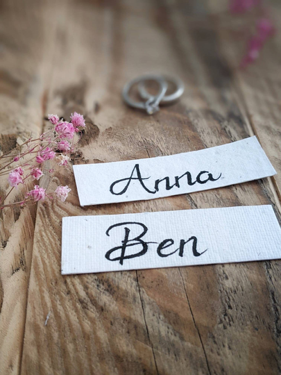 Handmade Plantable Seeded Paper Place Cards Flat/Wedding Party Name Eco Friendly Zero Waste