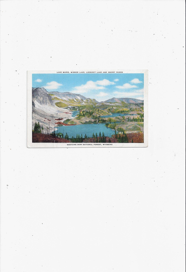 1950S Postcard Of Lake Mirror, Lookout, Marie, Medicine Bow National Forest, Wyoming, Unposted With Writing, Travel