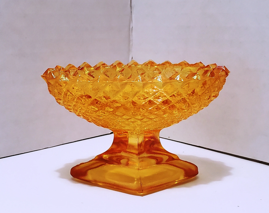 Westmoreland English Hobnail Orange Carnival Glass Salt Cellar/Nut Dish