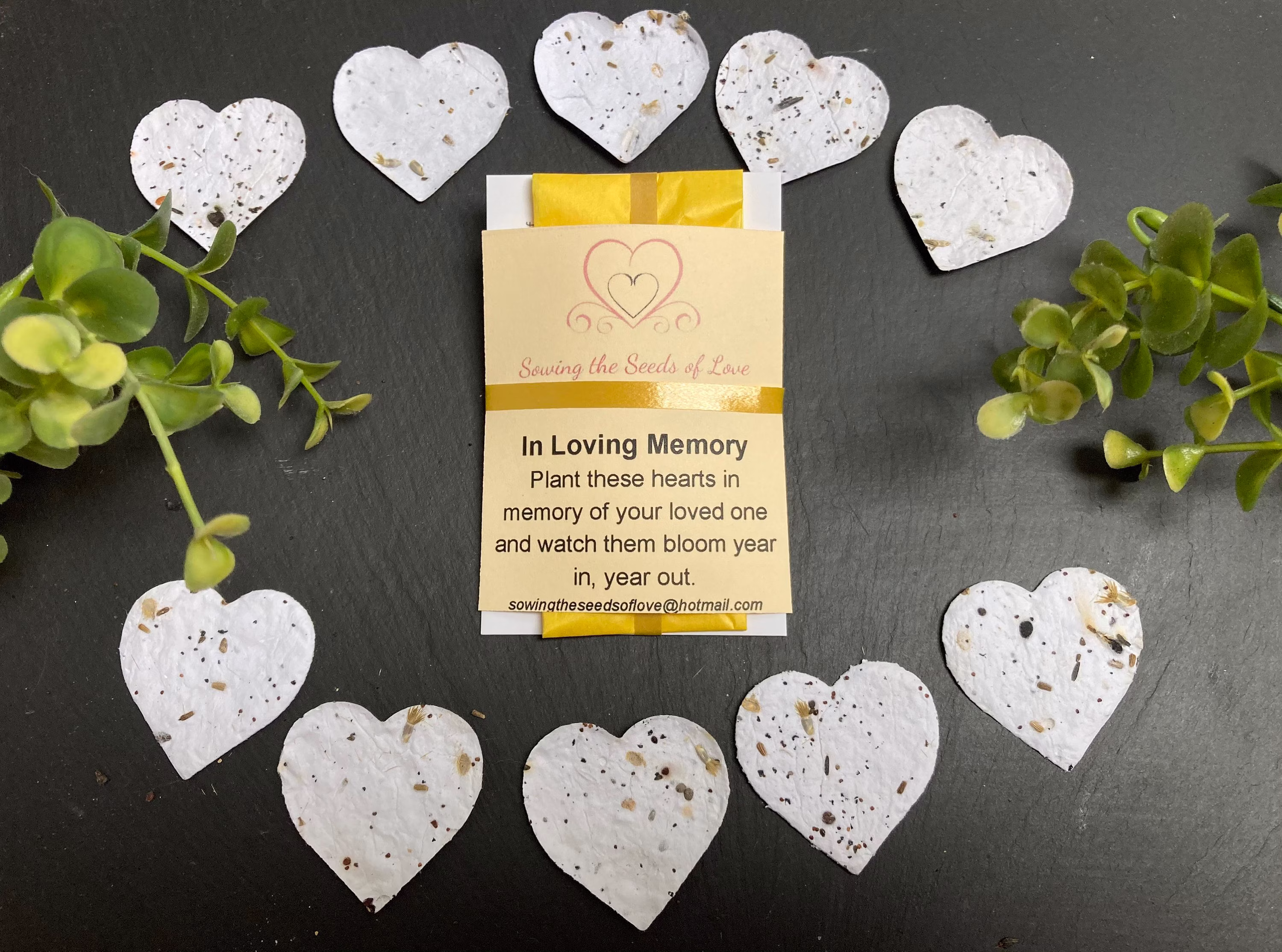 Bereavement Gift Of Wild Flower Seeded Hearts , Sympathy Bee Friendly Seed Bomb, Memorial Gift, in Loving Memory Grief Gift