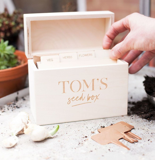 Personalised Gardener's Seed Box