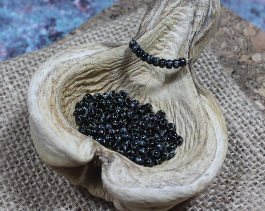 8/0 Black Picasso Miyuki Seed Bead | 10G | B0032, Beads, Size 8 Seed Bead, Black Beads