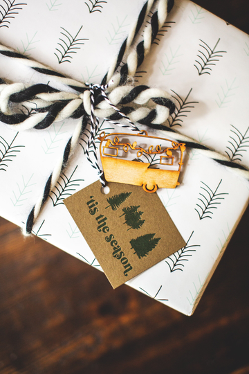 Tis The Season /Christmas Trees Letterpress Gift-Tags | Set Of 6