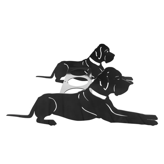 Great Dane Laying Down Garden Planter - Metal Outdoor Black Ornament