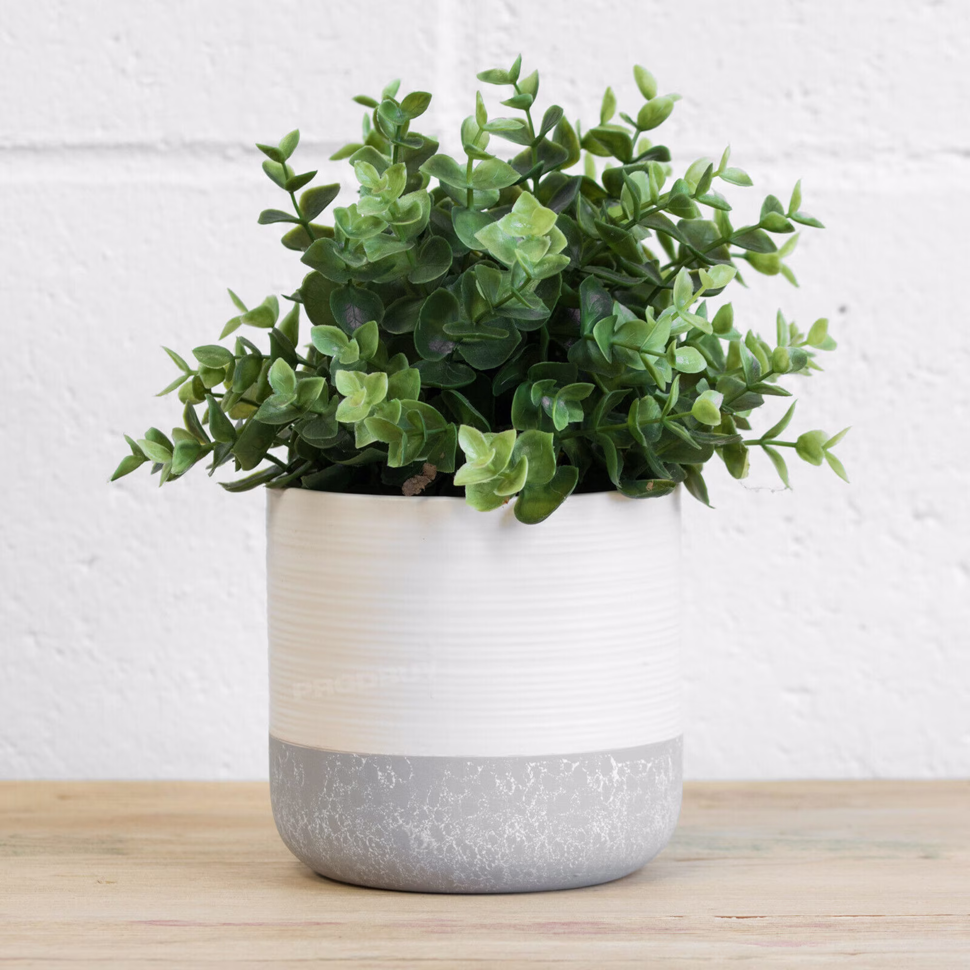 White & Grey Small Ceramic Indoor 12cm Plant Pot Holder Home Decor Planter