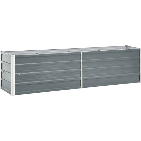 Garden Planter Galvanised Steel 240x40x45 cm Grey VDTD30191 - Topdeal