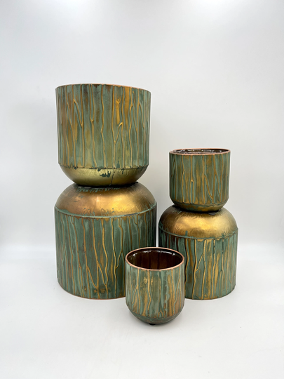Caro Copper Green House Plant Pot, Large Pot, D28cm, Handmade, 100% Natural Metal, Interior Design, Housewarming, Christmas Gift