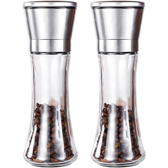 Fvbjd - Pepper and Salt Grinder Set of 2-Refillable Coarseness Adjustable Pepper Mill Shaker ( Two Pack) 2pcs stainless steel high