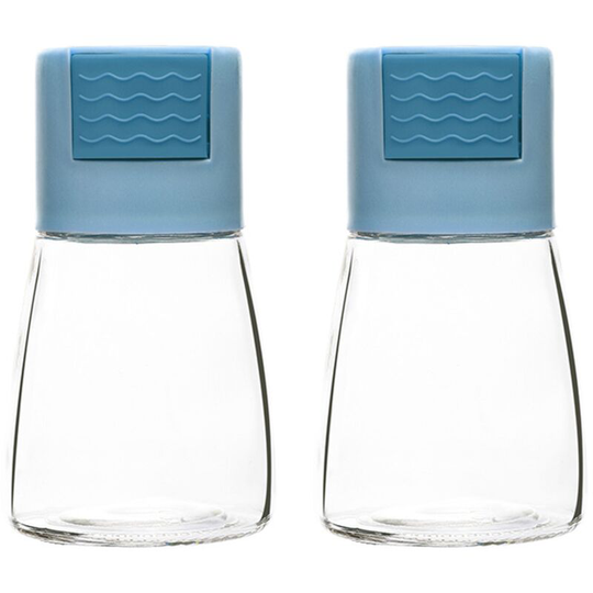 Farmhouse Salt and Pepper Shakers for Kitchen Counter - Easy Refilling card blue