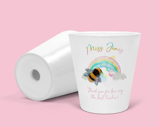 Plant Pot For Teacher, Personalised Teacher Gifts, Pot, Rainbow Gift, Appreciation Planter