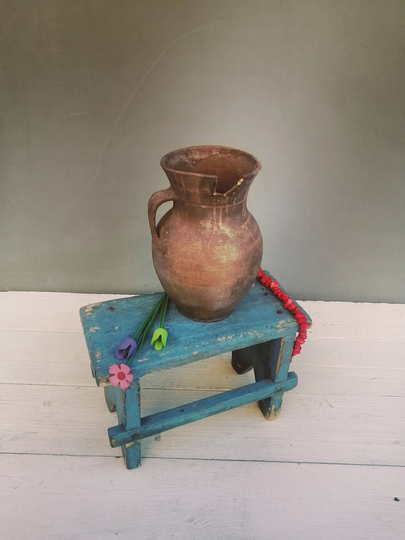 Clay Pots, Ceramic Vase, Unique Pot, Vintage Flower Very Old Antique Ancient Vessel, Primitive Rural Decor, Folk Art