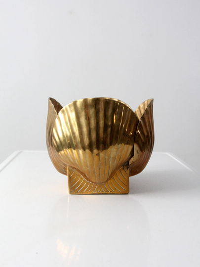 Mid-Century Brass Cachepot Planter