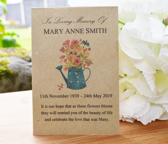 Funeral Favour Personalised Seed Packets Memorial | With Seeds Wildflower Seed in Loving Memory Seeds