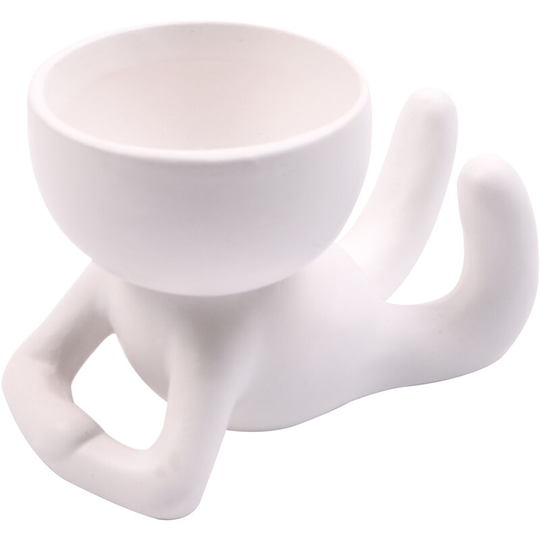 Humanoid Ceramic Flower Pot Succulent Pot Plant Small Vase Crafts Desktop Decoration YL1482-1,model:White type2