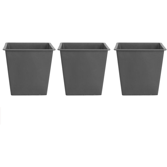 Self-Watering Plant Flower Pots Set of 3 Indoor Outdoor Square 42x42x38cm Balzo - Black