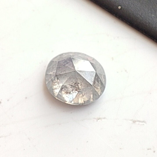 3.8x4.2 Mm Certified Salt Pepper Diamond Rose Cut Oval, Diamond, Oval Gemstone Natural Ovals Loose Jewelry Dc