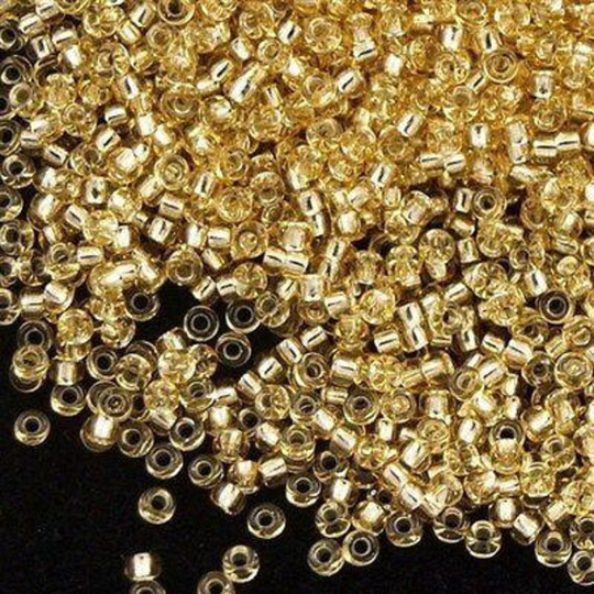 Miyuki Seed Beads 15/0, 0003 - Silver Lined Gold , 10Gr