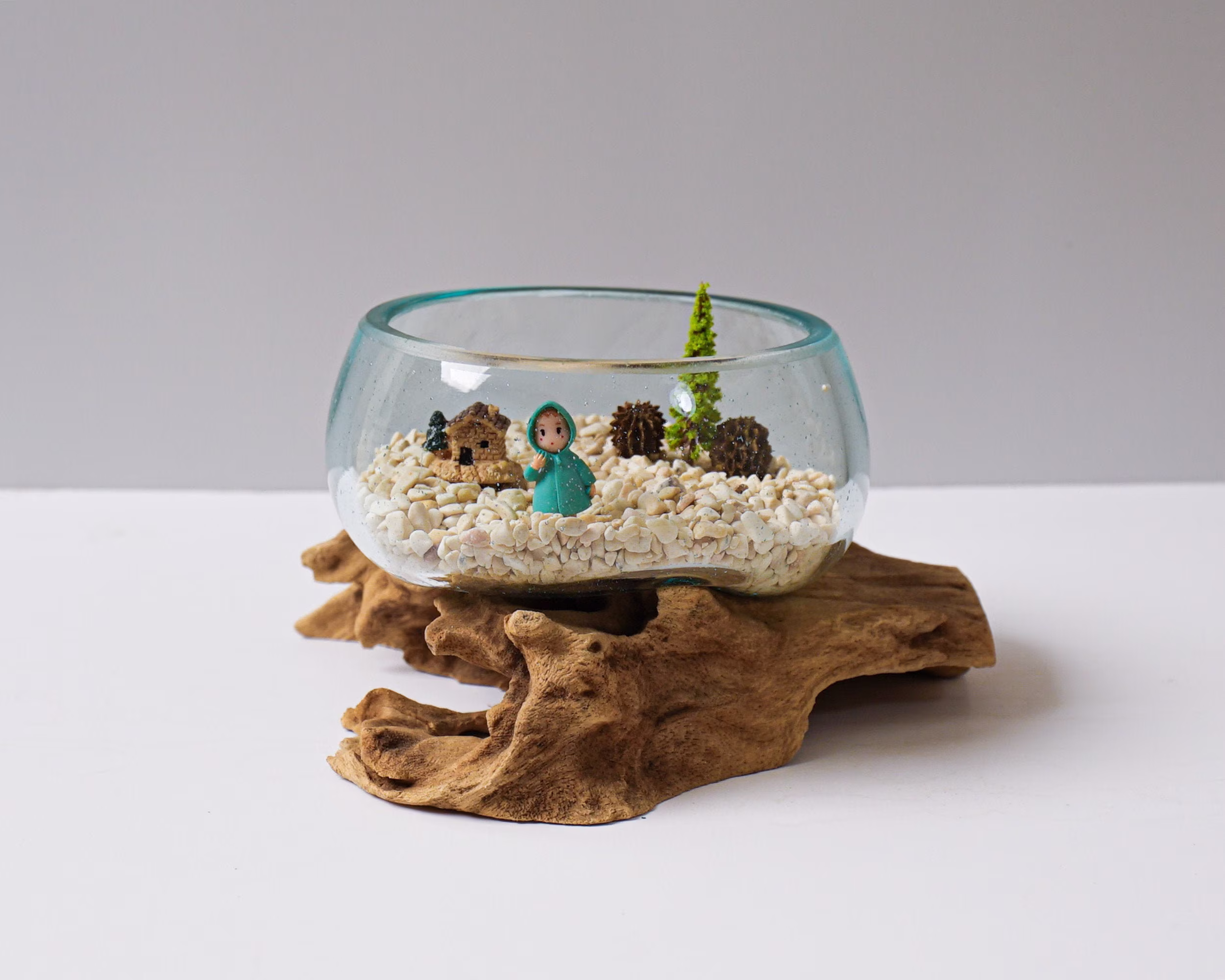 Blown Glass, Melted Molten Terrarium, Vase, Hand Recycled Succulent Planter, Office Decor, Gift For Mom, Birthday