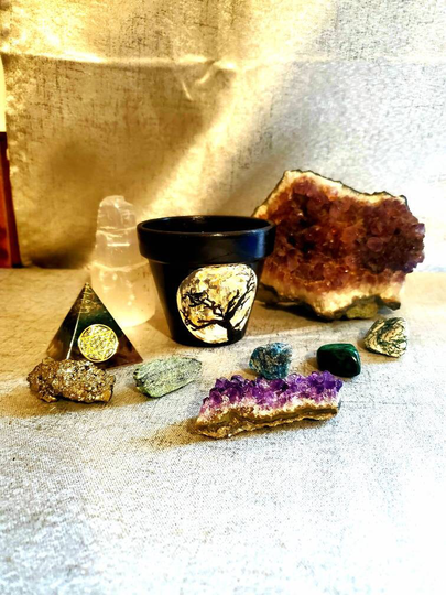 Full Moon Halloween Herb Pot