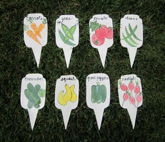 Garden Markers, Set Of 8 Plant Stakes, Ceramic Markers, Vegetable Markers