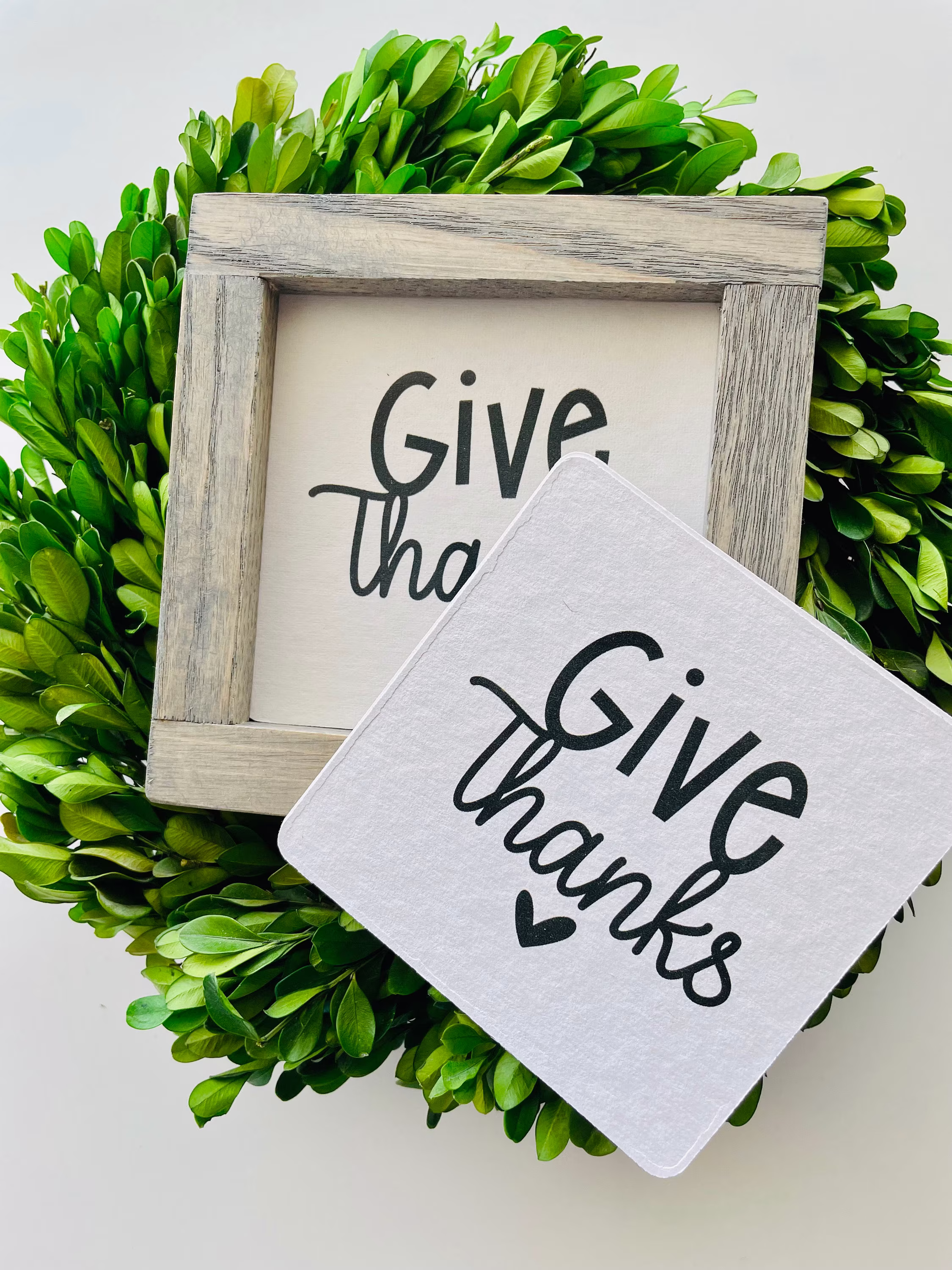 Give Thanks Tile, Interchangeable Decor Sign, Tiered Tray, Seasonal Decor, Thanksgiving Giving Thanks, Grateful November Signs