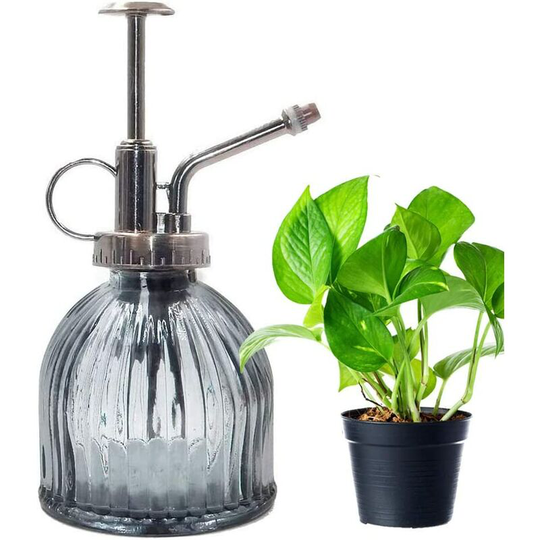 Glass Watering Sprayer, 200ML Glass Watering Can for Plants, Back Watering Sprayer, Mist with Top Pump, One Handed Watering Can for Garden Plants