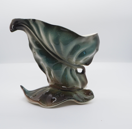 Vintage Green Leaf Planter, 70's Mod Vibe, Boho Style