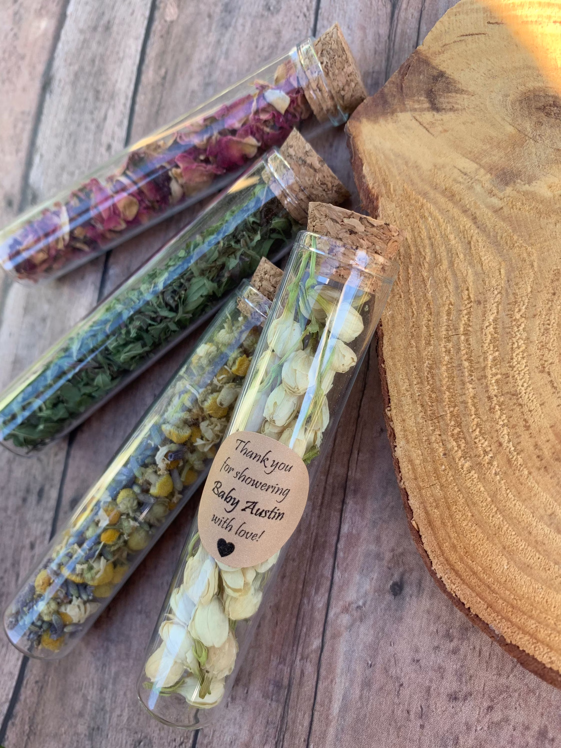 Baby Shower Favor, Tea Eco Friendly, Herbal Tea, Rustic Party Favor