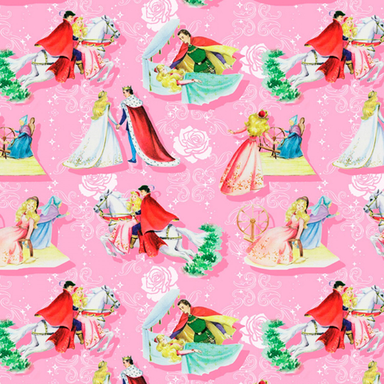 Vintage Storybook Sleeping Beauty Fabric - Four Seasons By David Textiles