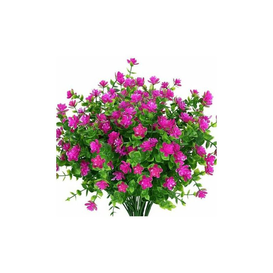 Artificial Fake Flowers Outdoor Green Plastic Arts for Indoor Hanging Planters Home Office Wedding Farmhouse Decoration 24 Pcs Red Lotus