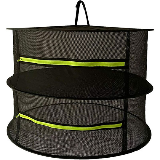 Drying net With zipper 2 layers Foldable 61 cm x 61 cm x 38 cm Black For drying vegetables, meat, herbs, fish, etc.
