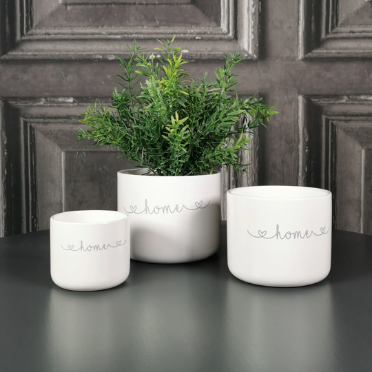 White Indoor Plant Pot Covers, Set Of 3 Small Planters, Cactus Planter, Succulent Planter