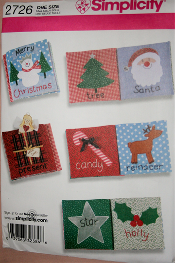 Christmas Book Simplicity #2726 Sewing Pattern, Seasonal Cloth Baby Book Craft Toddler