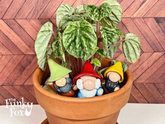 Small Unique Gnomes For Indoor Planters, Terrariums, & Fairy Gardens - No Two Are The Same Comes in 3 Colors Modern Style