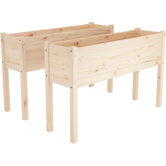 Vidaxl - Garden Planters 2 pcs 110x31x70 cm Solid Pinewood Brown