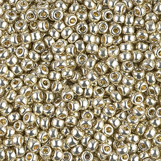 Miyuki Seed Beads 8/0 Duracoat Galvanized Silver 8-4201 22G, Round Beads, Glass Size 8 Japanese