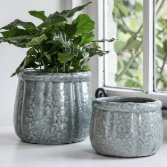 Ceramic Aqua Plant Pots