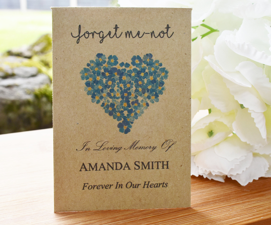 Funeral Favour Personalised Seed Packets Memorial| Forget Me-Not | With Seeds