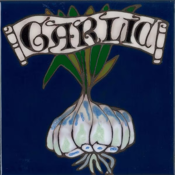 Hand Painted Ceramic Tile Garlic Clove Original Art