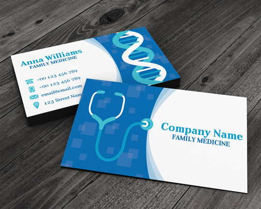 Family Medicine, Medical Clipart Design, Premium Printed Business Card