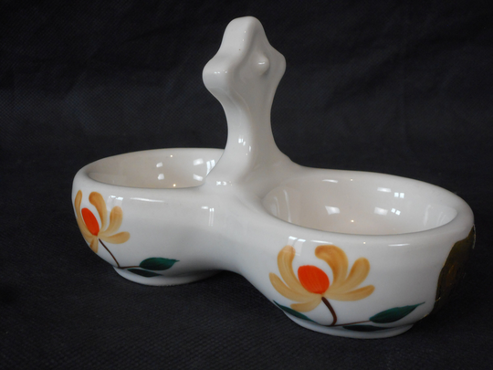 Vintage French Hand Painted Porcelain Table Salt Cellar/Tableware